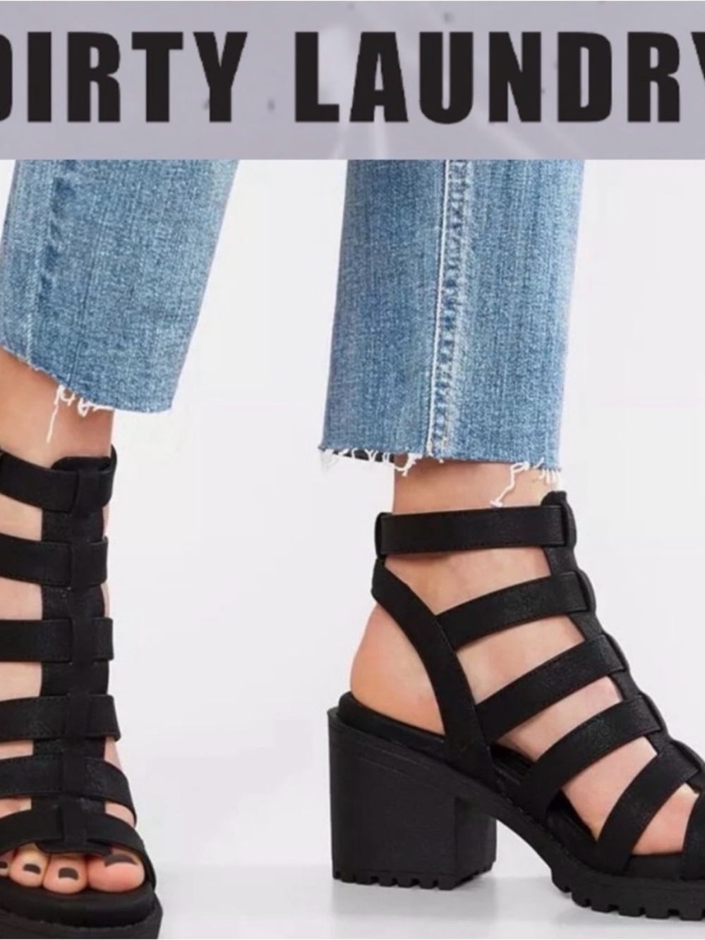Dirty Laundry Strappy Block Herl Lug Sole Sandals